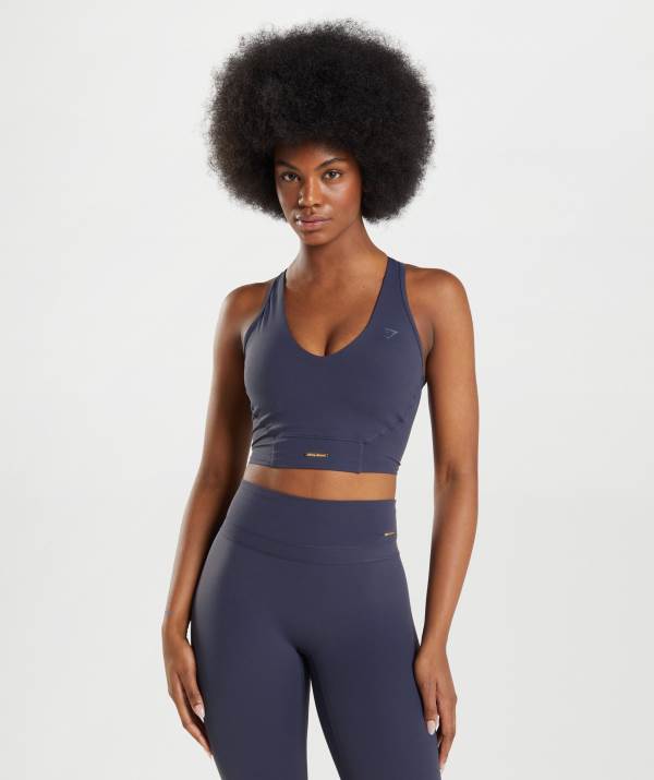 Damske Tielko Gymshark Whitney Crop Indigo Námornícka Modrá | AU5430819